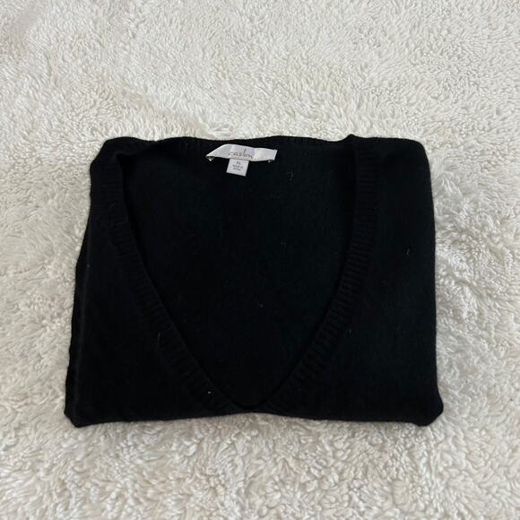 Caslon Womens Cashmere Sweater Size XL Black V Neck Long Sleeve Pullover Soft - Picture 1 of 7